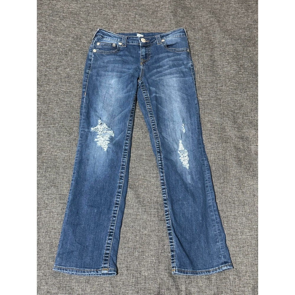 True Religion Girls 10 Straight‎ Leg Distressed Jeans